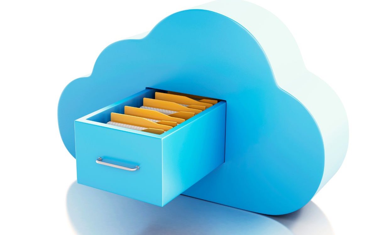 graphic image of a cloud with a cabinet storage